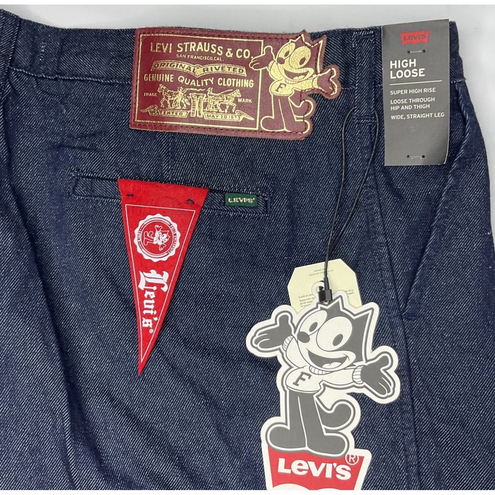 Levis x Felix The Cat Jeans Women 25x29 Pleated High Loose Limited Edition NWT - Picture 8 of 8